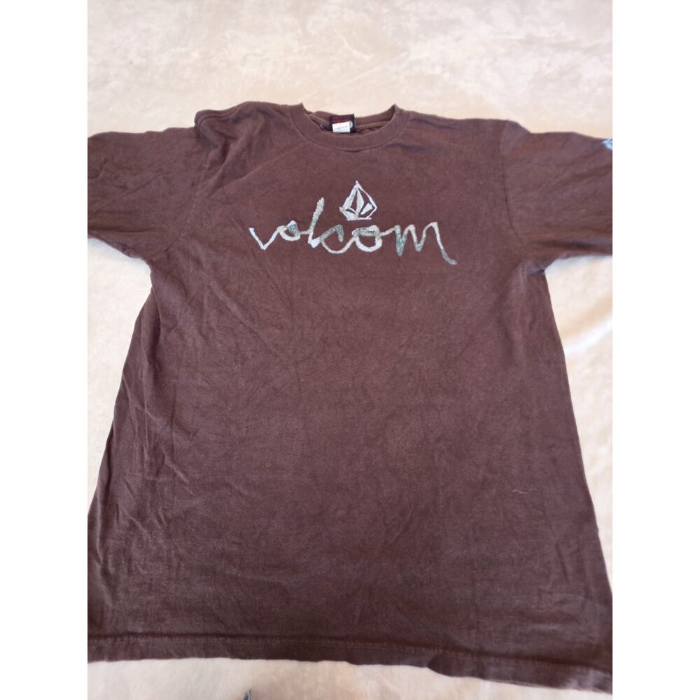 Volcom Men's Size Large Short Sleeve Brown Graphic T-Shirt